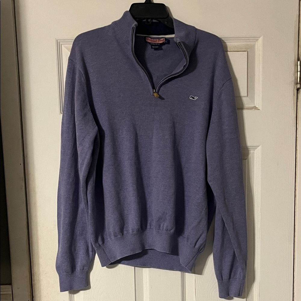 Vineyard Vines Men's Purple Zip-Up Sweater